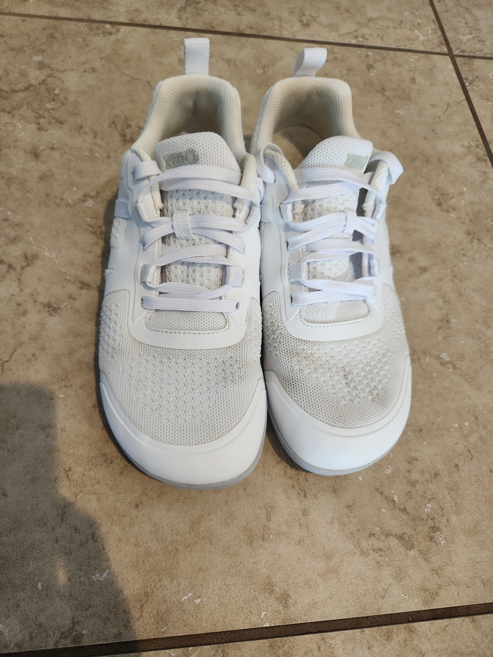 Women's White Athletic Knit Lace-Up Sneakers